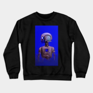 A robot with a huiman brain - blue Crewneck Sweatshirt